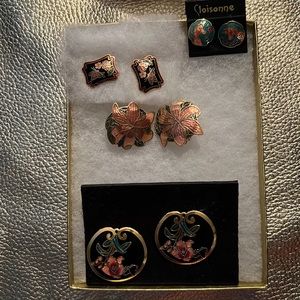 4- pairs Cloisonné Earrings